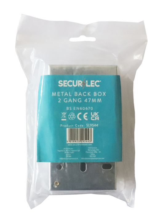 Securlec 2 Gang Metal Box 47mm