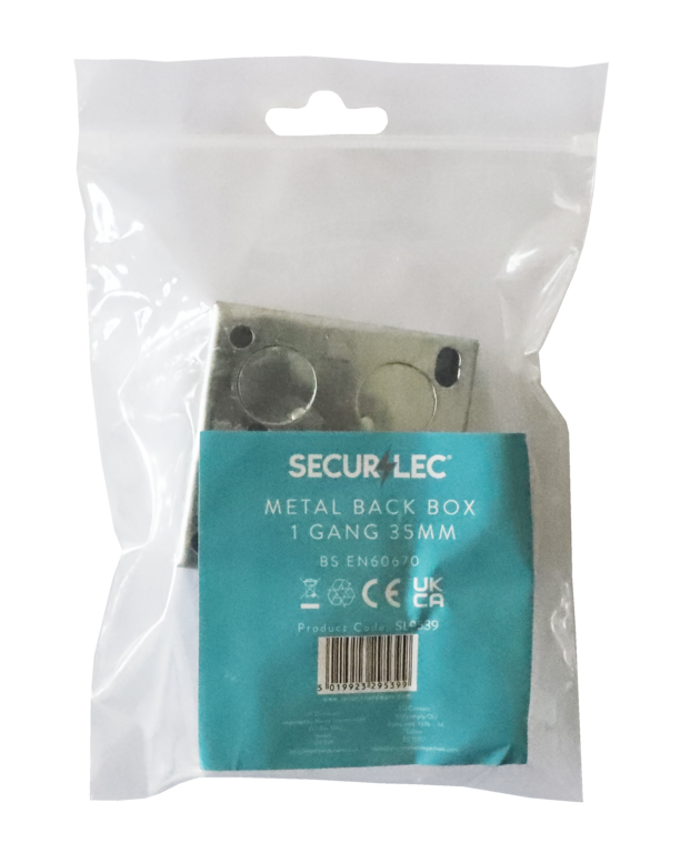 Securlec 1 Gang Metal Box 35mm