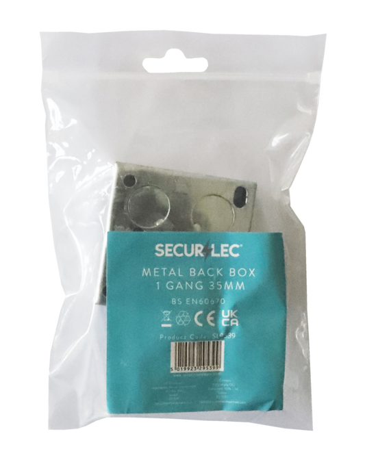 Securlec 1 Gang Metal Box 35mm
