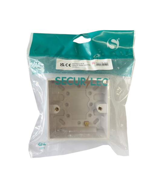 Securlec Single Square Pattress Box 35mm