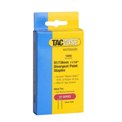 Tacwise Divergent Point Crown Staples 91/18mm Pack 1000