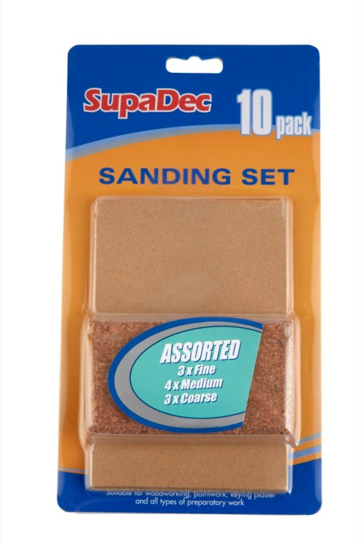 SupaDec Sanding Block & 10 Sanding Sheets