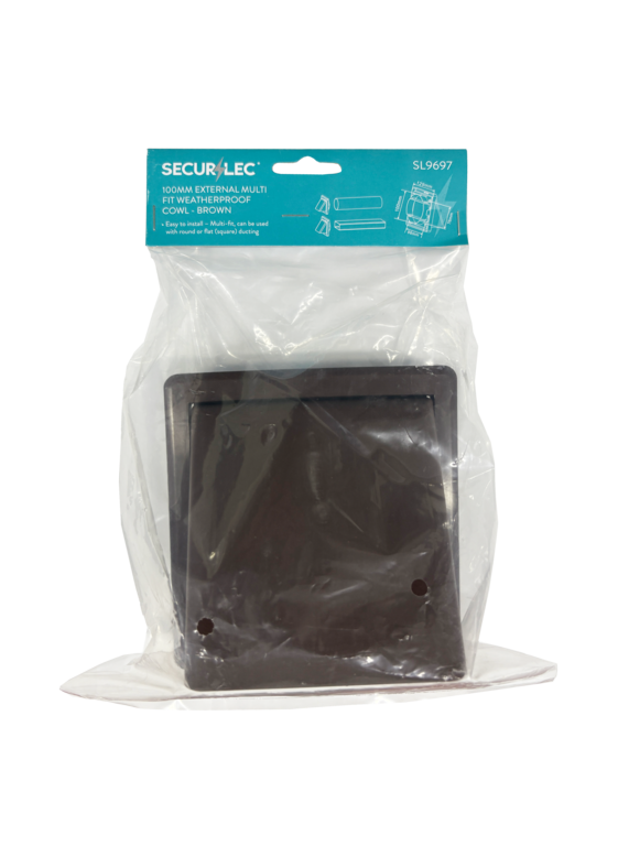 Securlec External Multi Fit Weatherproof Cowl Brown 100mm 4"