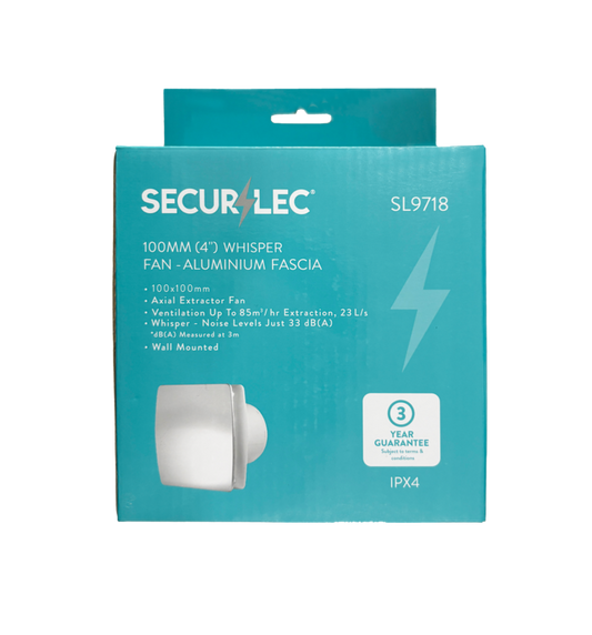 Securlec Whisper Fan Aluminium Fascia 100mm 4"