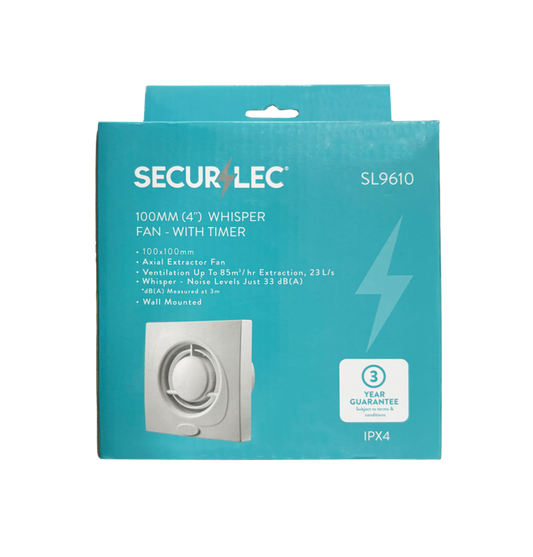 Securlec Whisper Fan With Timer 100mm 4"