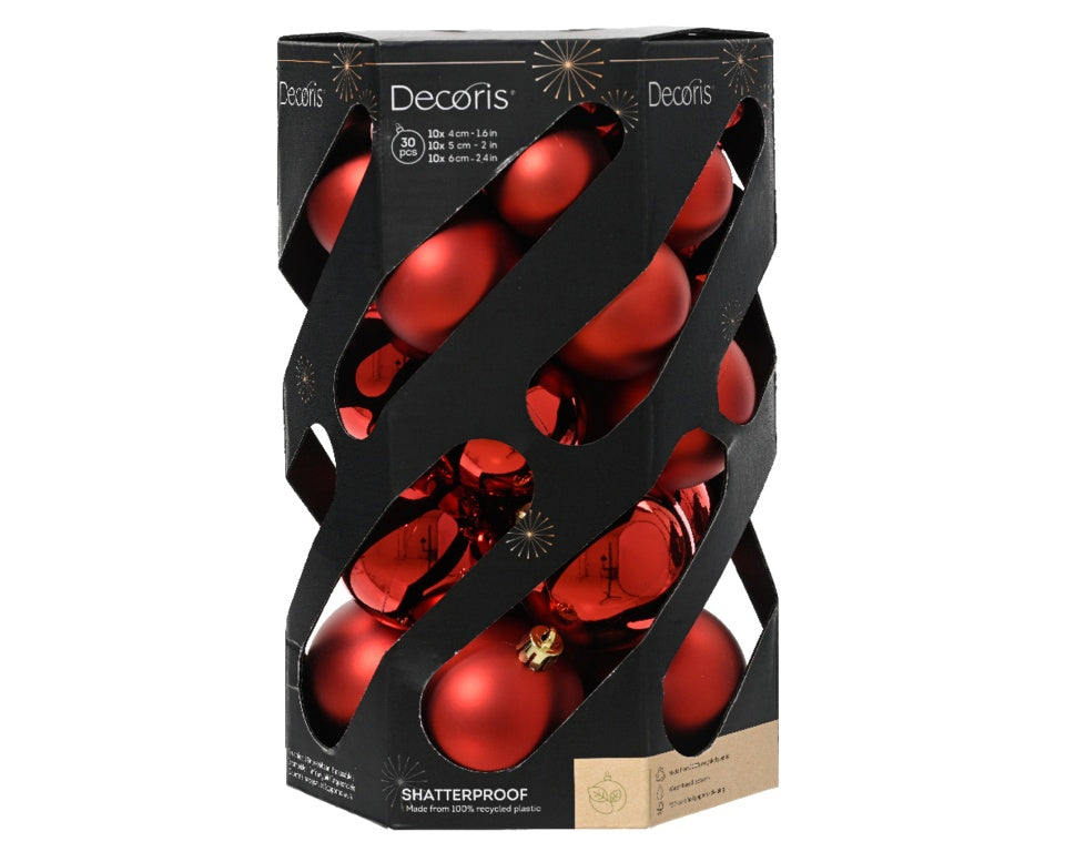 Kaemingk Baubles Polystyrene Christmas Red 6cm Assorted