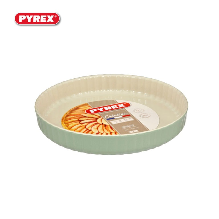 Pyrex Flan Dish Green Sage 28cm