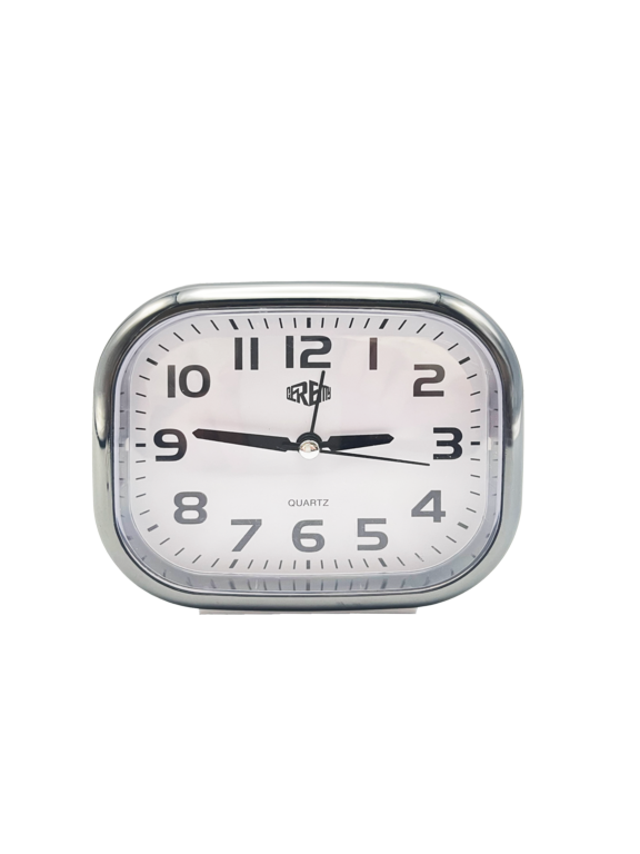 Basiks Alarm Clock White/Silver Frame