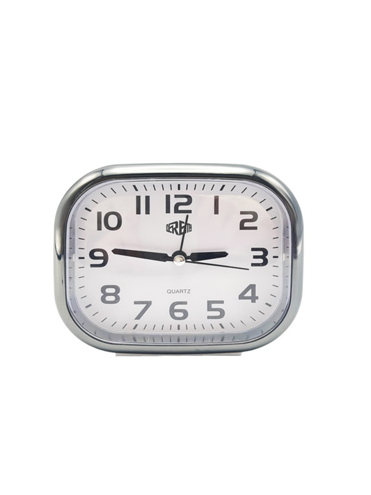 Basiks Alarm Clock White/Silver Frame