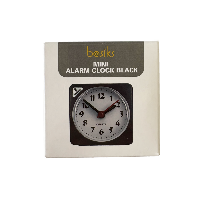 Basiks Mini Alarm Clock Black
