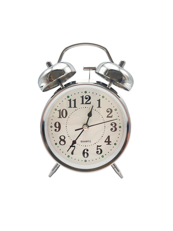 Basiks Traditional Alarm Clock Silver
