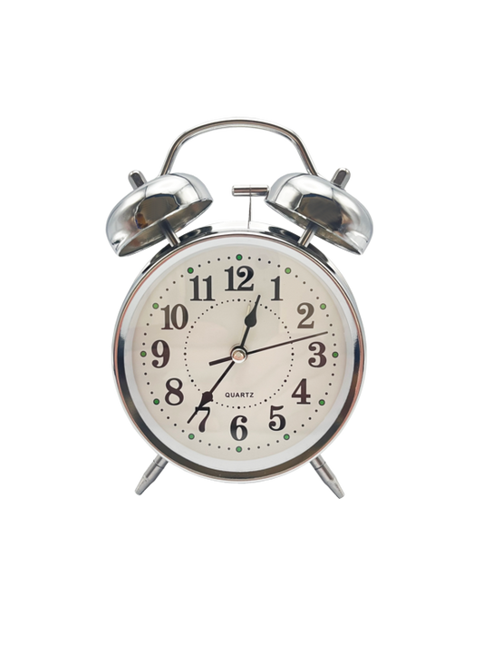 Basiks Traditional Alarm Clock Silver