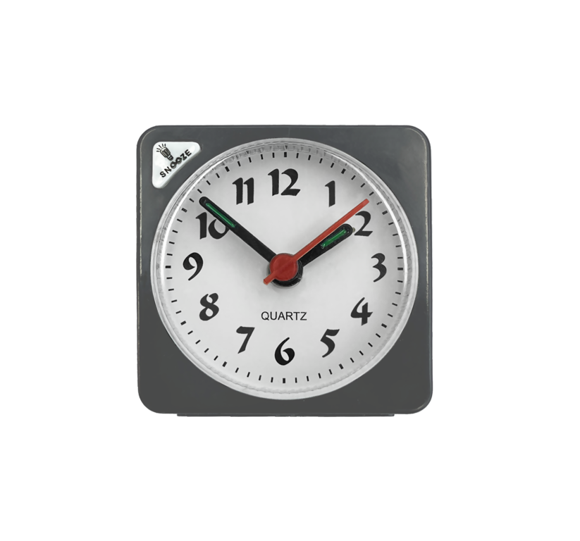 Basiks Mini Alarm Clock Grey