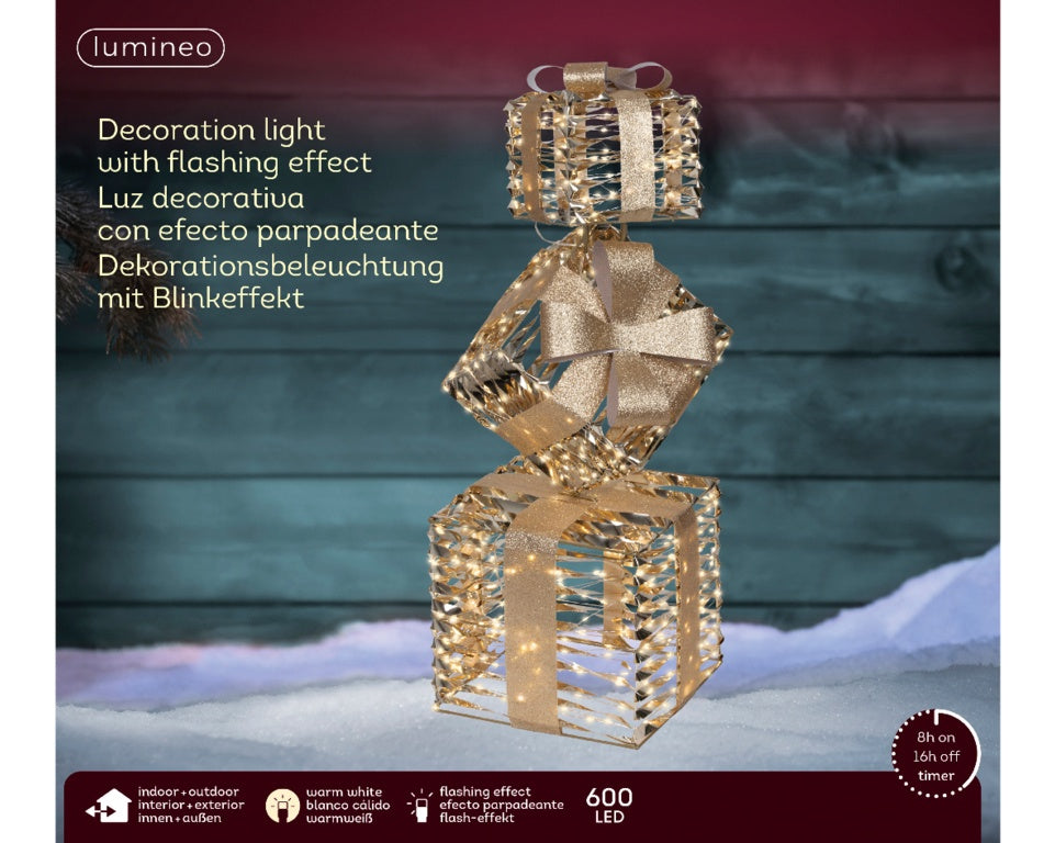 Kaemingk Micro 600 LED Parcels Gold/Warm White