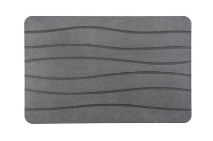 Blue Canyon Diatomite Bathroom Mat Waves 40 x 60cm Grey