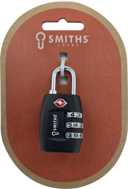 Smiths Locks TSA Padlock 3 Dial 35mm