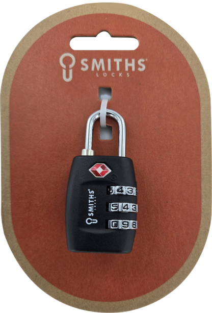Smiths Locks TSA Padlock 3 Dial 35mm