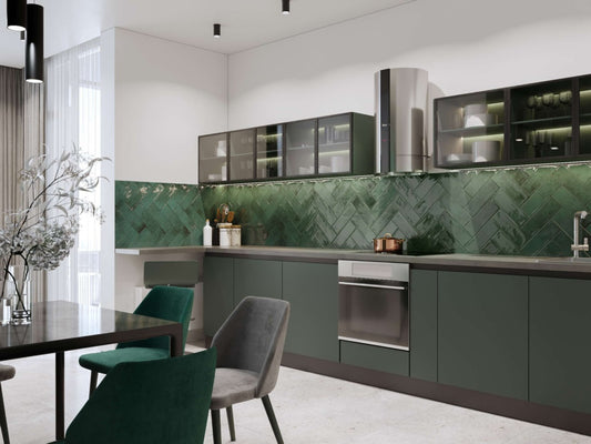 Golden Tile Vintage Green Ceramic Wall Tile 300 x 100mm 0.84m2