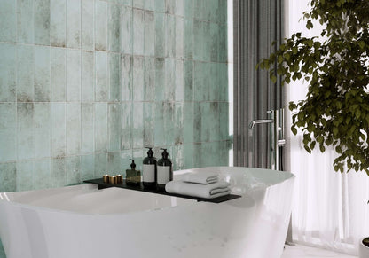 Golden Tile Vintage Ceramic Wall Tile 300 x 100mm 0.84m2 Light Green