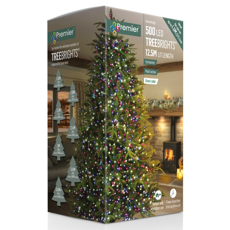 Premier Multi Action 500 LED Treebrights Enchanted Mix Green Cable