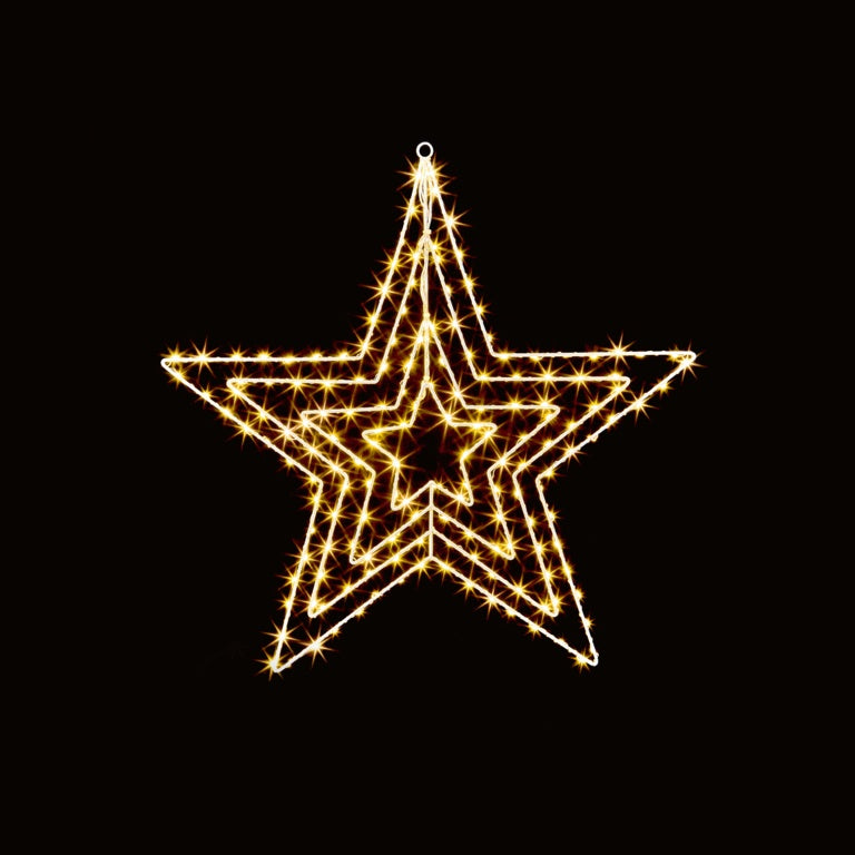 Premier Multi Action 4 Layered Star 165 LED Warm White 50cm
