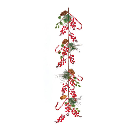 Premier Candy Cane Berry Garland 1.2m