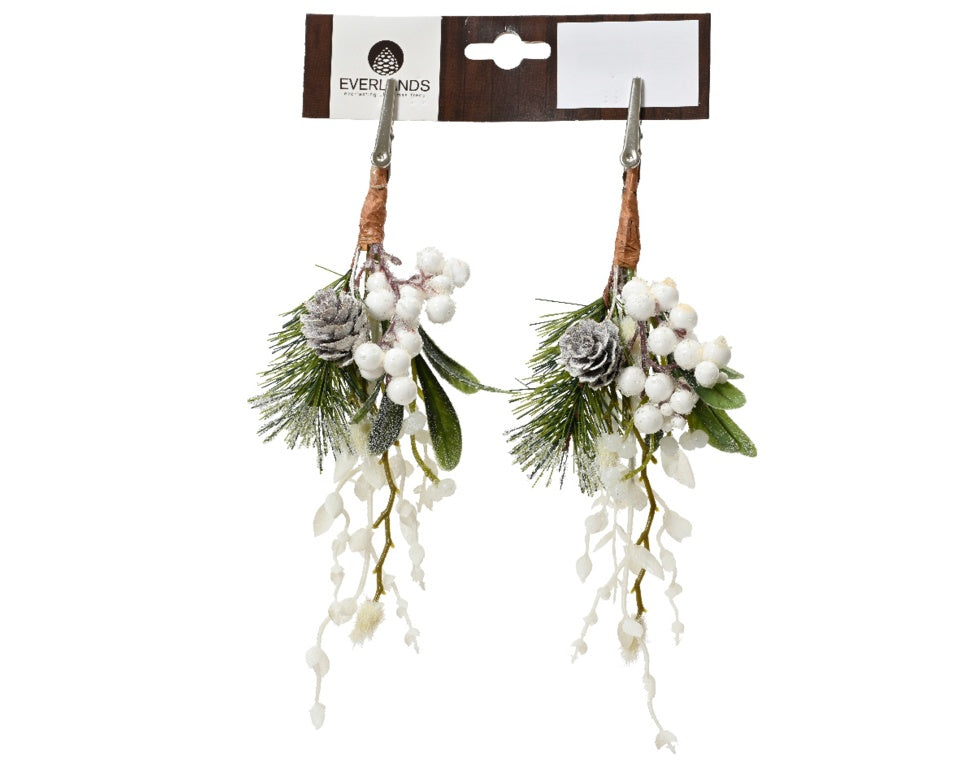 Kaemingk White Deco Pick Green/White 22cm