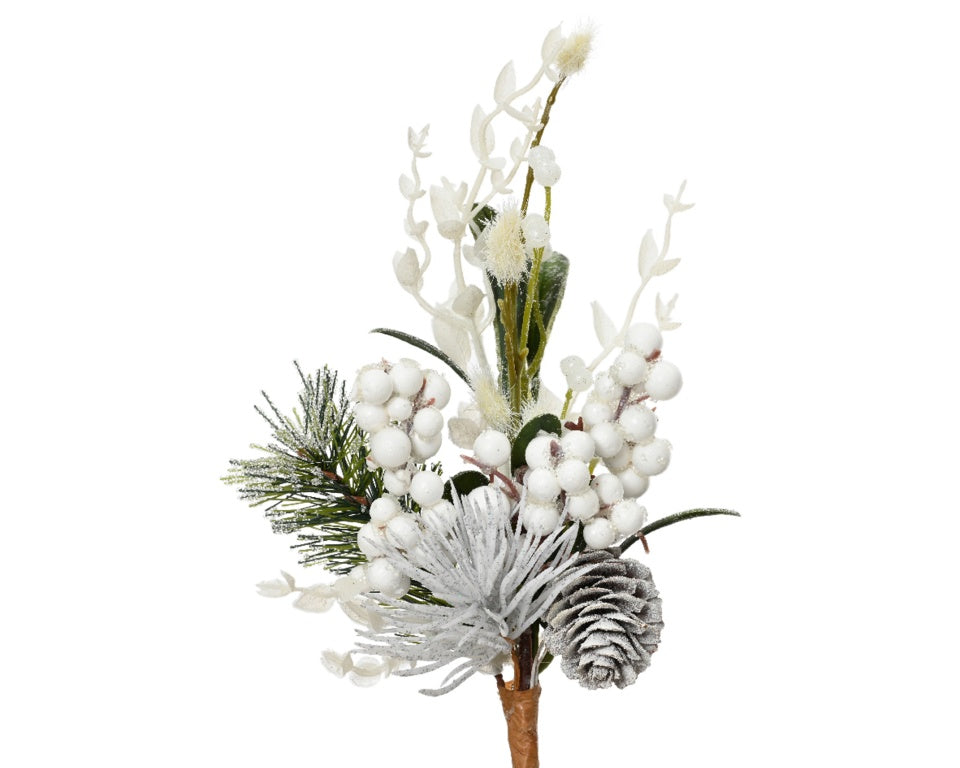 Kaemingk White Deco Branch Green/White 26cm