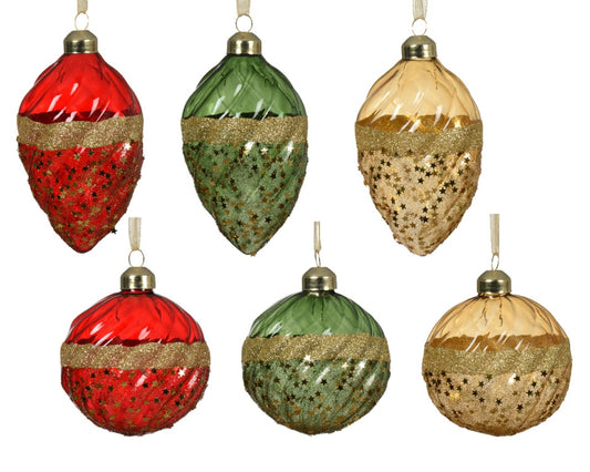 Kaemingk Bauble Glass Baubles 8cm Assorted