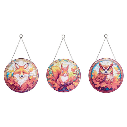 Premier Autumn Animals Suncatcher Assorted 20cm
