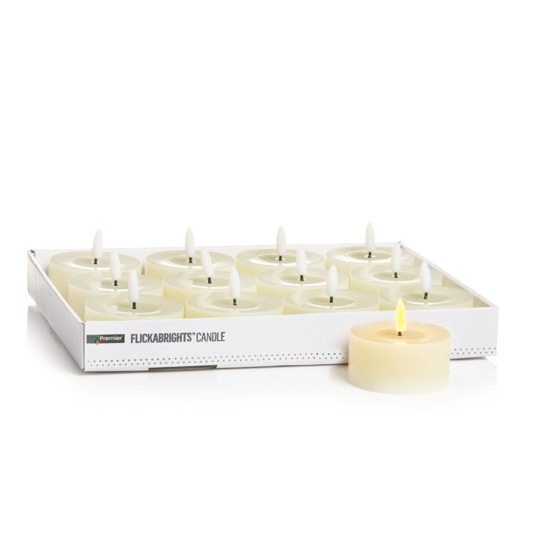 Premier Tea Light Flickabrights 12 Piece Display 7.3x3.5cm