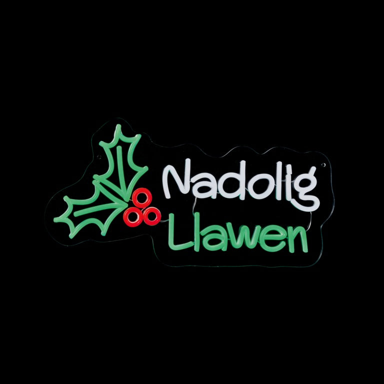 Premier Nadolig Llawen Hanging Lit Neon Sign 50cm
