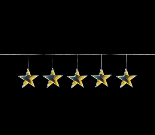 Premier Infinity Mirror Star String Warm White 5 Piece