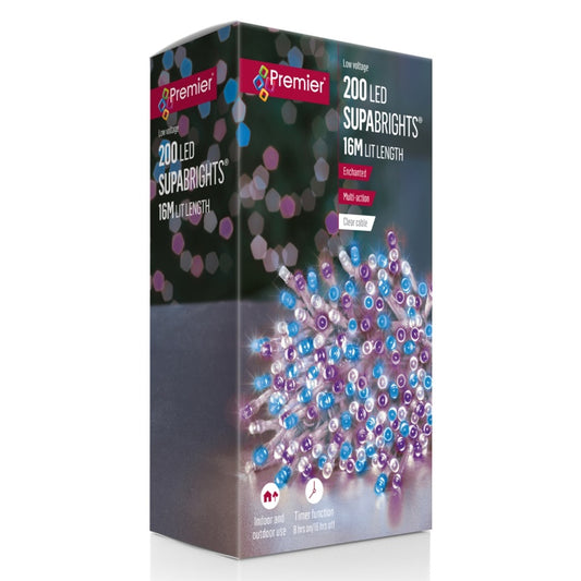 Premier 200 LED Supabrights Enchanted/Clear Cable