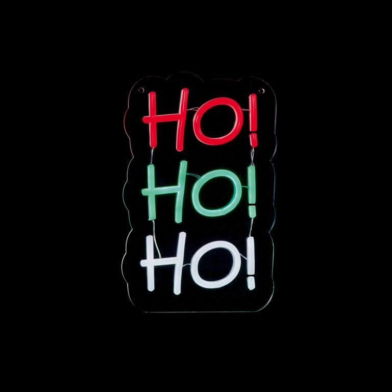 Premier Ho Ho Ho Hanging Lit Neon Sign 29cm