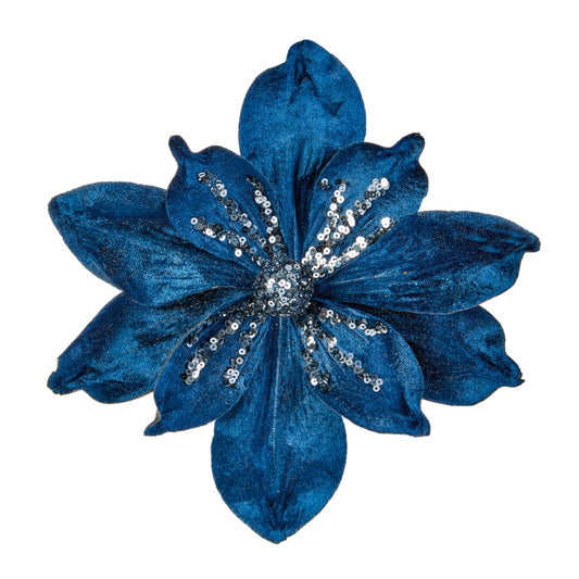 Premier Dark Blue Velvet Magnolia Clip On 24cm