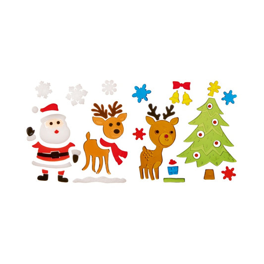 Premier Jelly Window Clings Santa & Reindeer 20cm