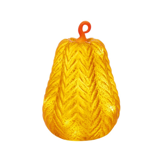 Premier Lit Pumpkin Glass Light Ginger 21cm
