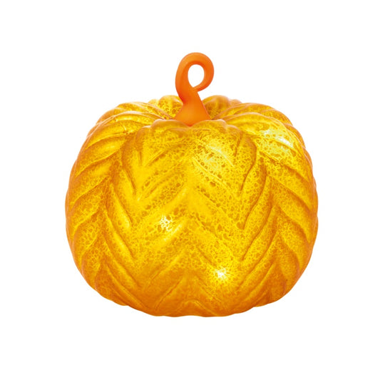 Premier Lit Pumpkin Glass Light Ginger 15.5cm