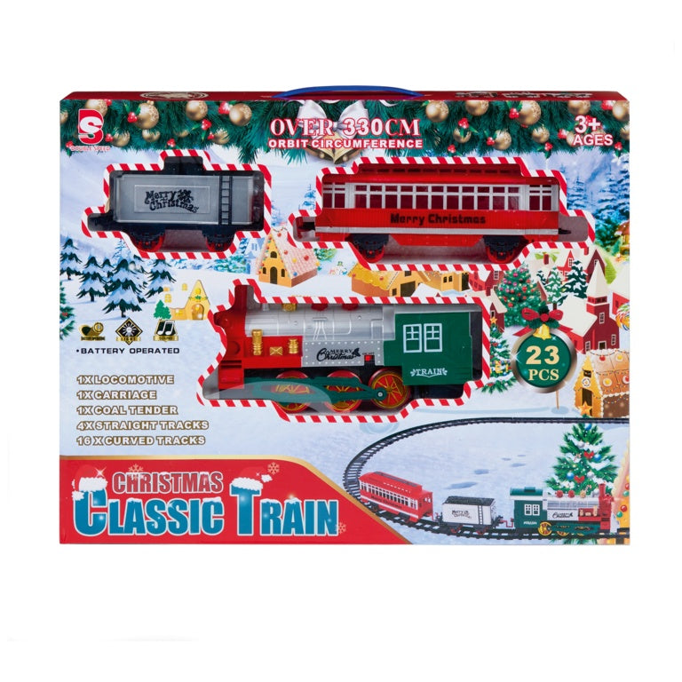 Premier Lit Musical Christmas Tree Train Set 23 Piece