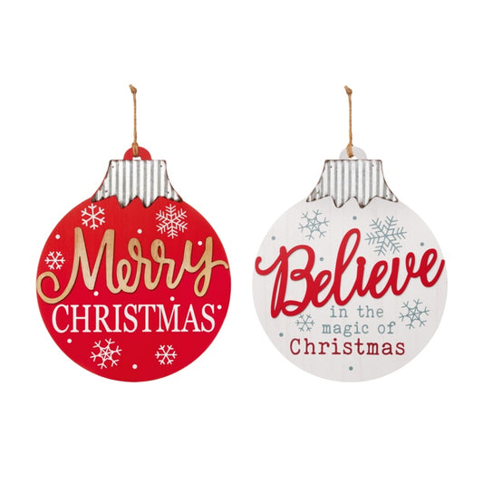 Premier Christmas Bauble Hanger Red/White 35cm