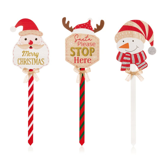 Premier Christmas Character Bow Garden Stake 75cm