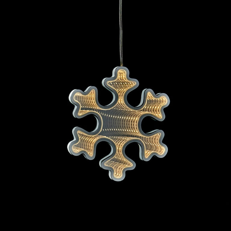 Premier Snowflake Infinity Mirror Warm White LEDs 15cm