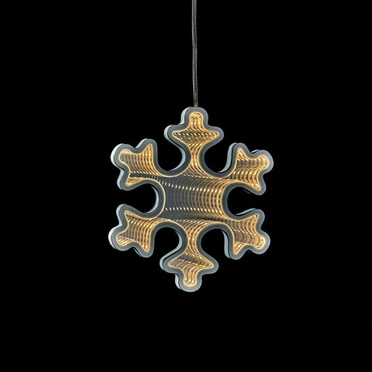 Premier Snowflake Infinity Mirror Warm White LEDs 15cm