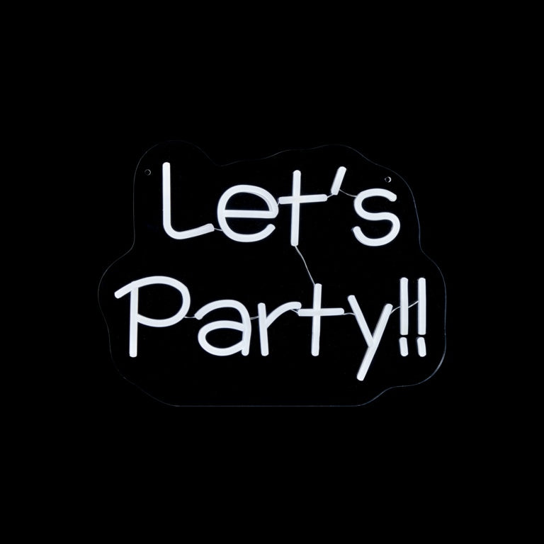 Premier Let's Party Hanging Lit Neon Sign 40cm