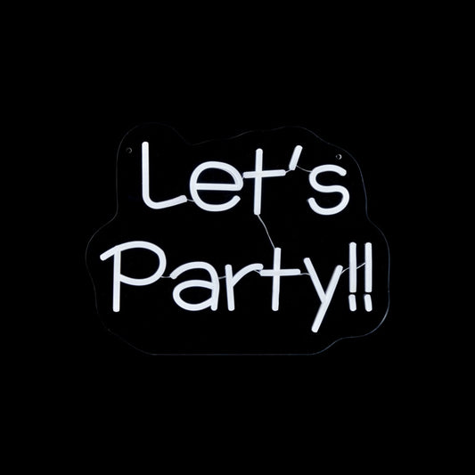 Premier Let's Party Hanging Lit Neon Sign 40cm