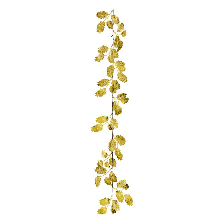Premier Gold Metallic Holly Garland 1.2m