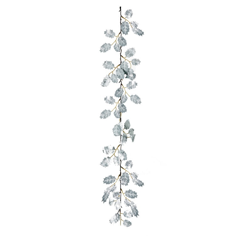 Premier Silver Metallic Holly Garland 1.2m