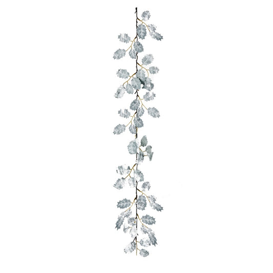Premier Silver Metallic Holly Garland 1.2m