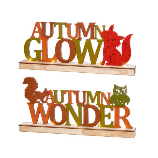 Premier Felt Sign Decoration Warm White LEDs 43cm